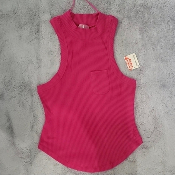 Free People Movement Pink Sleeveless Blouse Size Small NWT - Picture 2 of 8